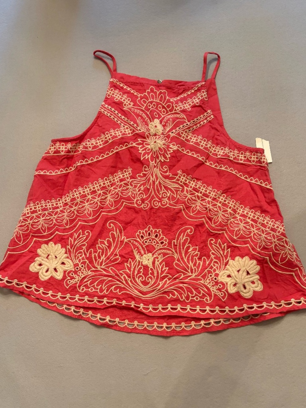 NWT Anthropologie Vanessa Virginia Embroidered Linen Swing Tank Top 12 - Picture 4 of 9